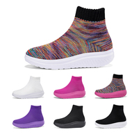 Bottes décontractées à enfiler pour femmes QILOO, à plateforme, semelle antidérapante, pour la marche en extérieur, chaussures de sport pour femmes