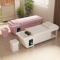 Lit de Spa Moderne avec Réservoirs d'Eau Portables, Sans Plomberie Requise, Lit de Massage à Cycle d'Eau et Vapeur pour Tête, Idéal pour Salon de Beauté, Lit de Shampoing Pratique