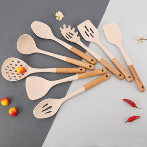 Ustensiles de cuisine en silicone esthétiques et modernes, kit complet d'outils de cuisine, résistants à la chaleur, avec boîte de rangement - Product Image 2