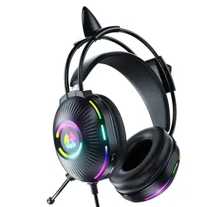 Cuffie da Gaming per PC E24H83B con microfono, cablate cuffie da Gaming arcobaleno RGB per PS4/PS5/MAC/XBOX/Laptop