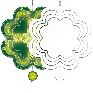 GLK Envío GRATUITO desde Almacén en EE. UU. Moderno Giratorio de Viento Colgante con Acabado Brillante, Impermeable, para Sublimación, de Metal, de 8/10 Pulgadas, Adorno de Jardín - Product Image 5