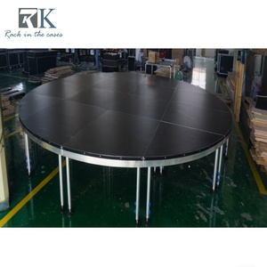 เวทีวงกลมปรับระดับความสูงได้แบบโมดูลาร์พร้อมม่านสำหรับงานแต่งงาน - Product Image 4