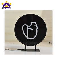 Boîte lumineuse publicitaire ronde en acrylique avec logo personnalisé, éclairage LED intérieur et extérieur, enseigne de magasin commerciale circulaire à LED