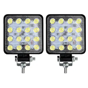 Ô tô led làm việc ánh sáng vuông 16LED phụ trợ ánh sáng 48W sửa đổi Đèn pha off-road tìm kiếm ánh sáng