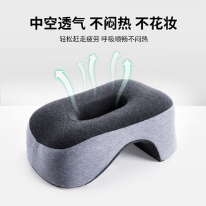Nap Pillow With Hole Memory Foam Oblong Shape Medium Firmness Polyester Material For Office Sleep Support - Product Image 5