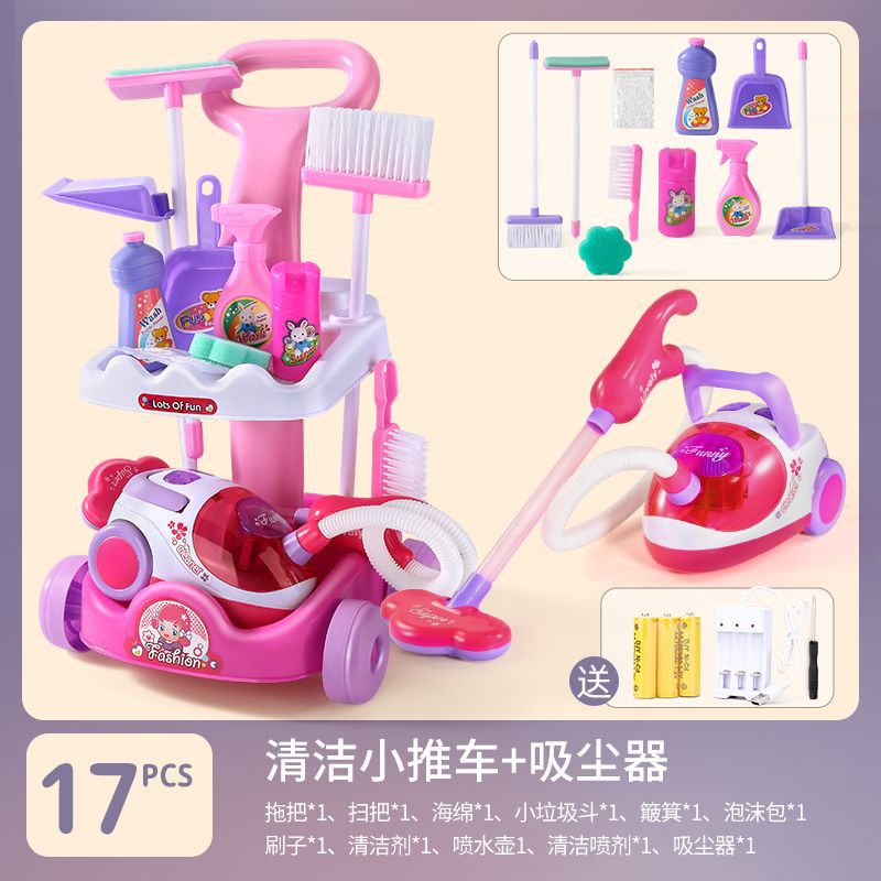 [Version rechargeable] Ensemble de jouets de véhicule de nettoyage de 17 pièces