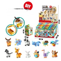 Blocs de construction éducatifs créatifs et écologiques en plastique ABS, 12 pièces, animaux, thème nature, modèle de bricolage, jouet pour enfants de 5 à 7 ans, unisexe