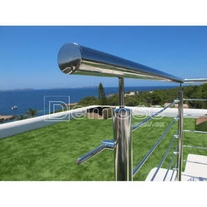 Barandillas modulares prefabricadas para balcón, Barandilla de escalera de vidrio en espiral, pasamanos, Cable de cuerda, para Centro Comercial - Product Image 2