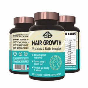 Suplementos para el Crecimiento del Cabello OEM con Vitaminas y Biotina, Productos de Belleza, Cápsulas para un Cabello Más Fuerte, 120 Cápsulas para Mujeres - Product Image 1
