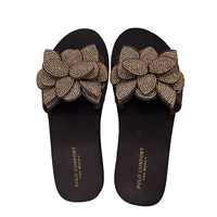 Sandales à fleurs en strass pour femmes, antidérapantes, pour l'été, avec logo personnalisé, vente en gros, usine