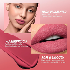 Rouge à lèvres mat 24 couleurs, faible MOQ, sans logo, marque privée, maquillage longue tenue, imperméable, rouge à lèvres nude velours, rouge à lèvres liquide mat - Product Image 5
