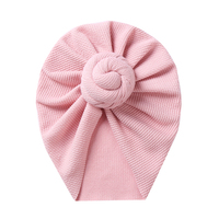 Bonnet tricoté doux pour bébé garçon et fille, en coton côtelé, élastique, uni, épais et chaud, style donut, pour nouveau-né, turban et bandeau
