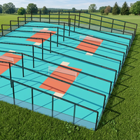 Terrain de sport préfabriqué en structure métallique avec portique personnalisé