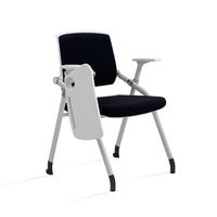 Chaise de formation de style moderne avec bloc d'écriture chaise d'étude de pied mobile empilable en usine pour les études en classe ou à l'école