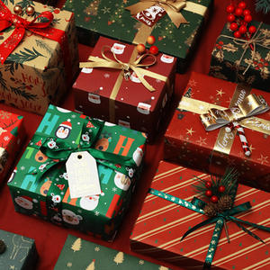 Papier kraft de Noël vintage personnalisé Emballage cadeau écologique recyclé imprimé offset pour les vacances Cadeau unique pour le pain - Product Image 3