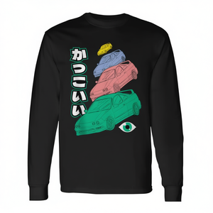 T-shirt à manches longues Supa Tuner, noir, design graphique de voiture, vêtements unisexes - Product Image 2