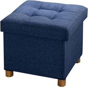 أزياء قابلة للطي تخزين مسند القدمين العثماني مع أقدام خشبية وغطاء - Product Image 4