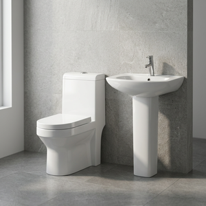 Offre Spéciale une pièce porcelaine toilette piédestal lavabo Combo pour salle de bain cuisine extérieure chambre-qualité céramique sanitaire - Product Image 1