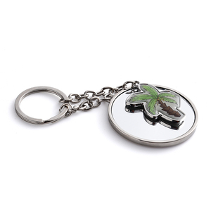 Customized Creative Design Souvenir Gift Hard Enamel Coconut <b>Tree</b> Metal Keychain With Pendant - Product Image 3