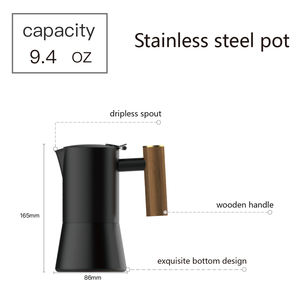 Ensemble cafetière et théière DHPO MOKA, cafetière à expresso artisanale pour cuisinière, ensemble de cafetière pour 6 tasses, acier inoxydable 400 ml, articles ménagers, cuisine - Product Image 3