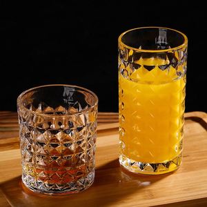 Juego de Vasos de Vidrio Repujado para Restaurante, con Borde Dorado, para Vino, Whisky, <span class=keywords><strong>Cerveza</strong></span>, Leche, Té, Jugo, Agua, para Desayuno y Comida - Product Image 3