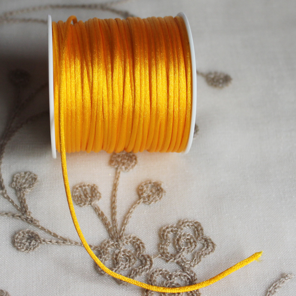Cordoncino Nylon 20m Fil Nylon Satiné 2mm, Cordon Polyester Couleur Au