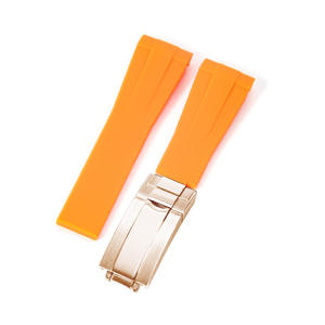 Bracelet de montre en caoutchouc OEM 20 mm à extrémités courbes pour GMT <span class=keywords><strong>Daytona</strong></span>, bracelet de remplacement en silicone anti-transpiration avec boucle métallique - Product Image 5