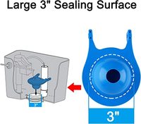 Remplacement de la chasse d'eau des toilettes de 3 pouces, facile à installer, en caoutchouc bleu HO120 avec chaîne en acier inoxydable, compatible avec Gerber 99-788