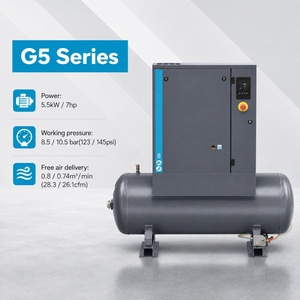 Compresseur d'air à vis lubrifié portable VSD 5,5 kW 7,5 CV 220 V monophasé 0,6 m³/min avec roues - Product Image 1