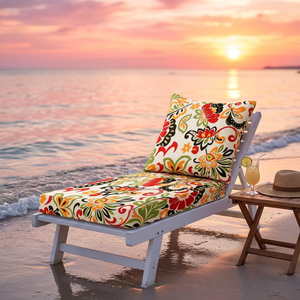 Mejores <span class=keywords><strong>Cojines</strong></span> Dobles <span class=keywords><strong>para</strong></span> Tumbonas con Diseño Floral, Funda Impermeable Extraíble, Forma de Mariposa, Hechos de Poliéster de Alta Calidad <span class=keywords><strong>para</strong></span> Jardín - Product Image 1