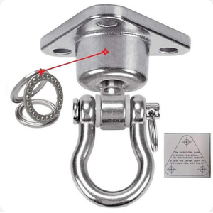 Crochet <span class=keywords><strong>de</strong></span> suspension robuste en acier inoxydable avec roulement à billes pour sacs <span class=keywords><strong>de</strong></span> sable et soies aériennes, inclut les accessoires <span class=keywords><strong>de</strong></span> fixation - Product Image 3