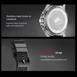 Montre à quartz pour homme NORTH EDGE MACH2, énergie solaire, boîtier en acier inoxydable 316, pilote, étanche 50M, chronomètre, montre homme - Product Image 3