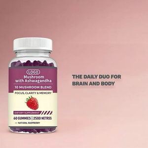 <span class=keywords><strong>Prix</strong></span> d'usine – Gummies véganes 10-en-1 à la framboise, aux champignons et à l'ashwagandha pour le soutien immunitaire et la gestion de l'énergie - Product Image 5