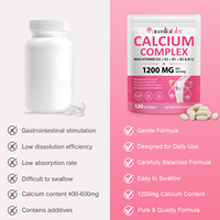 Acentiallabs 120 gélules pour la santé osseuse, sans gluten, complément de calcium complexe 1200 mg avec vitamines D3, K2, B1, B2, B12