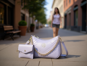 Bolso bandolera con cadena para mujer con bolsa desmontable de microfibra y cuero sintético para todas las estaciones - Product Image 2