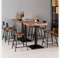 Ensemble de salle à manger classique en métal, chaise, mobilier de restaurant, table et chaises de salle à manger, ensemble de café