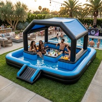 Nouveau 2026, Meilleures ventes : Bar de piscine gonflable personnalisé et canapé aquatique en PVC durable de haute qualité de 0,9 mm, pour location lors de dîners familiaux et fêtes.