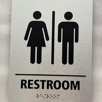 Panneau WC en aluminium brossé avec signalisation tactile ADA en braille, lettrage 3D en relief, pour hommes et femmes, idéal pour hôtels, bureaux, centres commerciaux et salles de bain commerciales