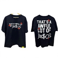 T-shirt personnalisé en gros avec motif graphique 'Sirop contre la toux', 240 grammes, en coton et fibre de bambou, imprimé décontracté, pour homme, manches courtes, col rond