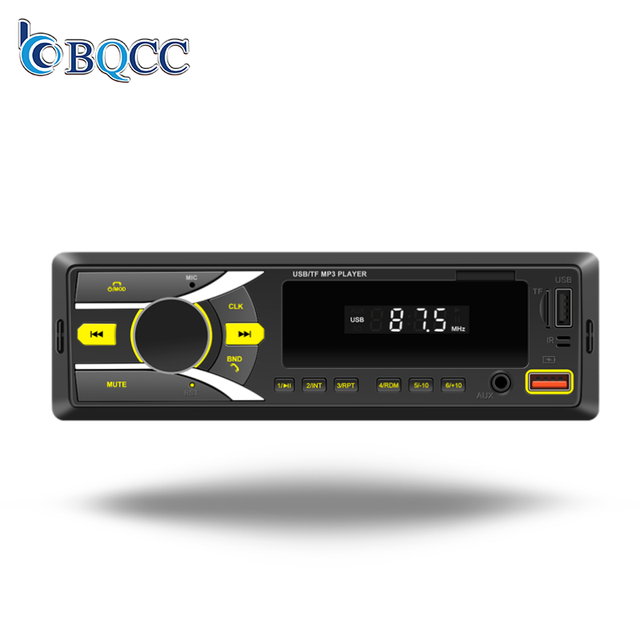 BQCC 1 Din 12V Car Radio AUX-in BT FM Receiver AI Voice Autoradio APP Locate Variable Lights Car MP3 Music Playback D3107