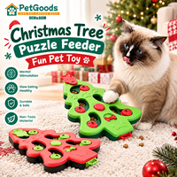 Distributeur de friandises interactif pour chien en forme de sapin de Noël, bol anti-glouton pour les fêtes, cadeau de Noël pour animaux de compagnie, vente en gros OEM