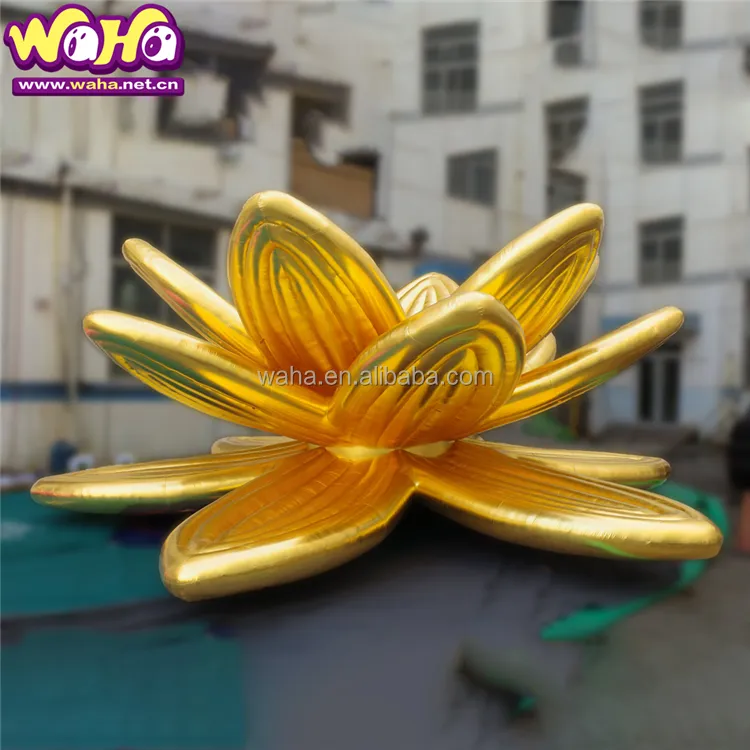 Blühende aufblasbare goldene Blume Trollius Goldene Lotusblume aufgeblasen als Veranstaltungsdekoration