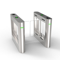 Portillon triangulaire à trois voies avec lecteur d'empreintes digitales et de cartes, barrière de sécurité pour contrôle d'accès piétonnier en usine ESD