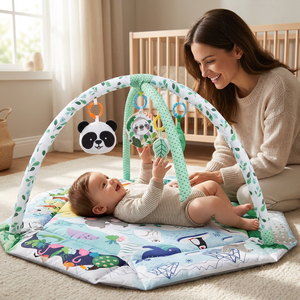 Tapis d'éveil pliable pour nouveau-né avec carte <span class=keywords><strong>du</strong></span> monde, qualité supérieure, couleurs vives et naturelles, matériau sûr sans BPA, tapis de jeu quotidien - Product Image 2