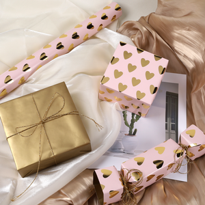 Papel de regalo metálico dorado brillante al por mayor, rollo de papel estampado de doble cara con revestimiento para decoración, papel de embalaje artístico - Product Image 6