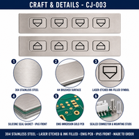 Clavier industriel étanche IP65 en acier inoxydable à 4 touches CJ-003, à montage sur panneau, USB PS/2 pour panneau de contrôle d'accès
