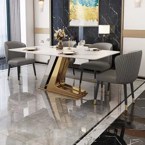 Dining Table Marble Italy Square 8 Seater Luxury Dining Room Furniture Comedor Marble Dining Table Set Modern