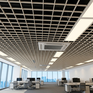 Plafond suspendu en panneaux linéaires en aluminium pour bureaux, couloirs et intérieurs - Product Image 3
