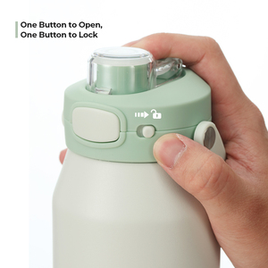 زجاجة سفر معزولة مخصصة من الفولاذ المقاوم للصدأ قابلة لإعادة الاستخدام بشعار خالي من BPA مع مقبض - Product Image 4