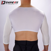 Sous-vêtements de cyclisme Darevie personnalisés, respirants, légers, blancs, manches courtes, couche de base de cyclisme aérodynamique